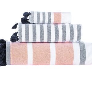 Brooks Brothers Striped Towel Set with Tassels